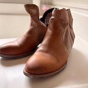 Sterling River Brown Perforated Ankle Boots